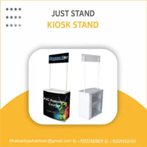 Kiosk Stand Promo Counter Table with Vinyl Sticker Branding